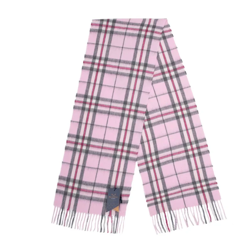 100 cashmere balmoral scarf thomson pink