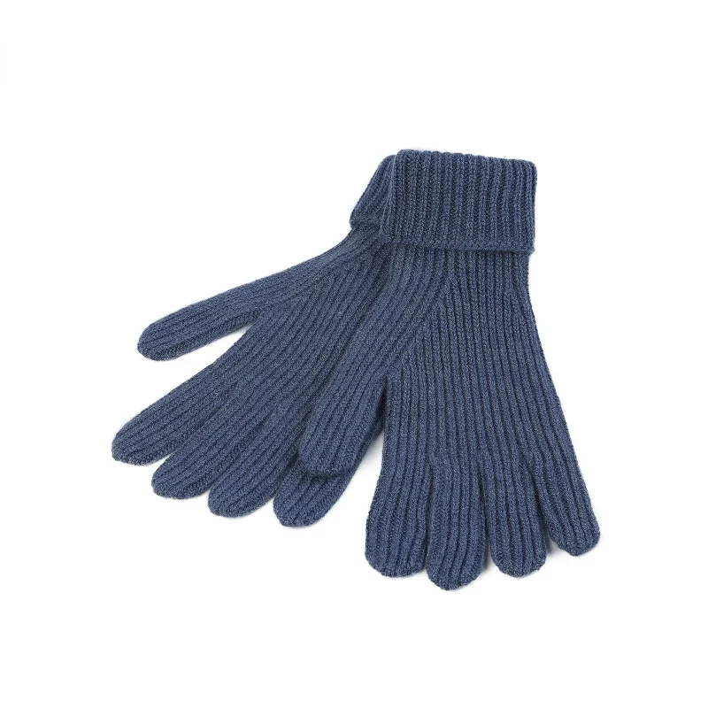 100 cashmere men s rib denim gloves