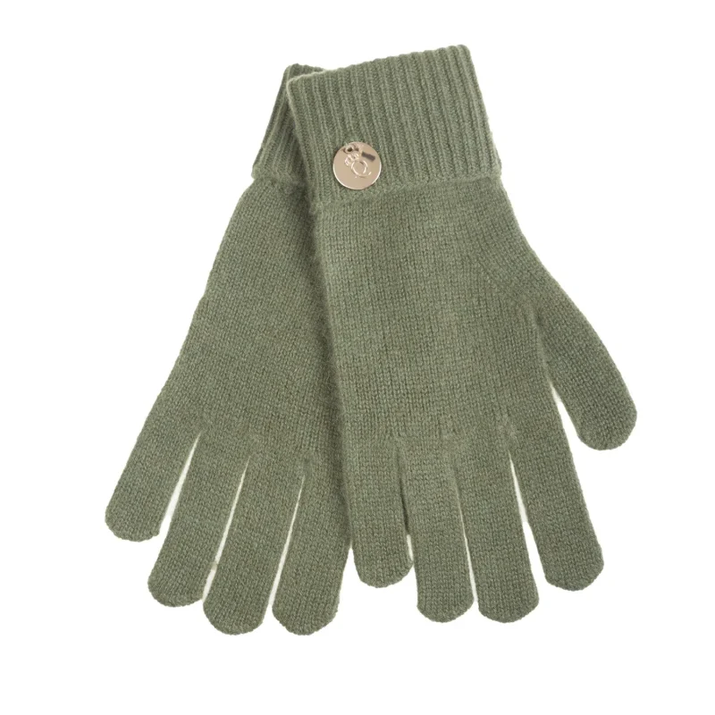 100 cashmere olive plain gloves