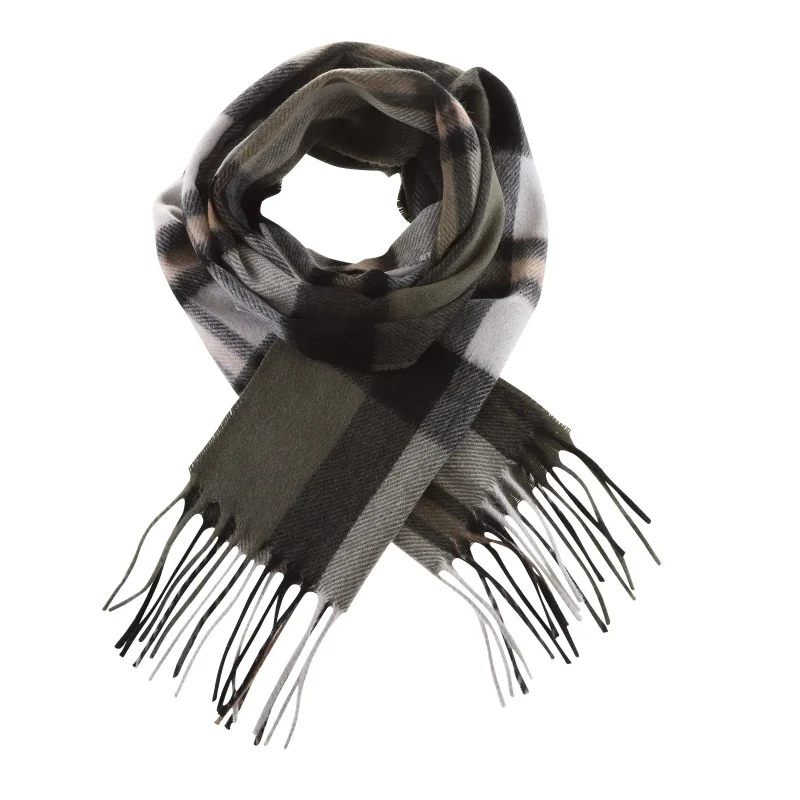 100 cashmere tartan scarf thomson olive