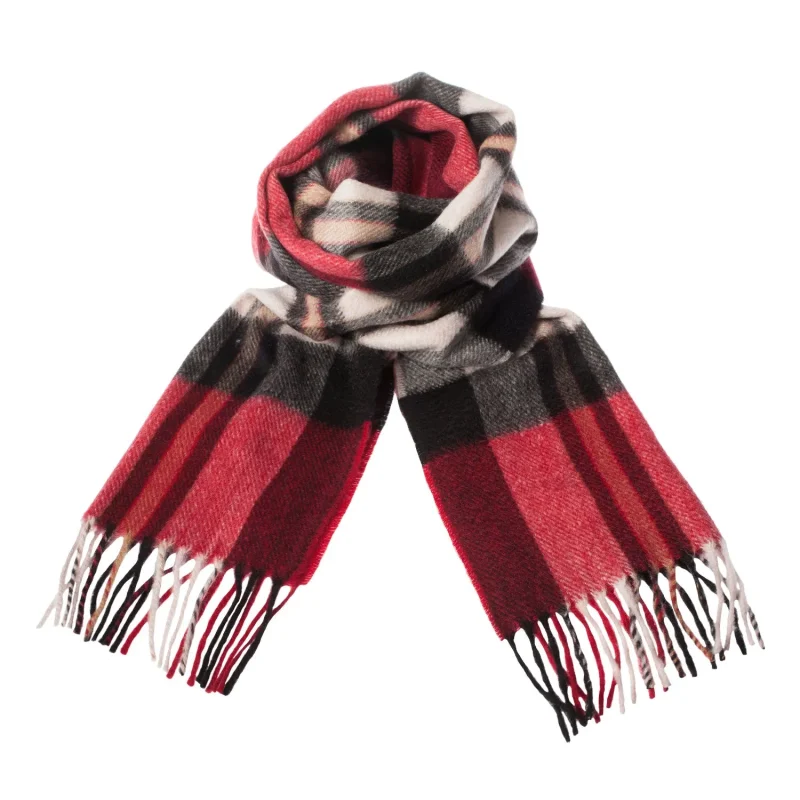 100 cashmere tartan scarf thomson red