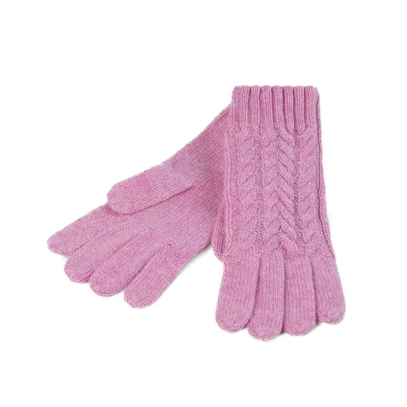 100 cashmere women s cable knit gloves in lilac