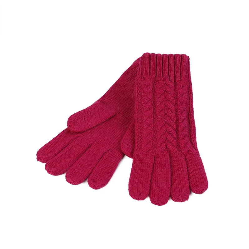 100 cashmere women s fuchsia cable knit gloves