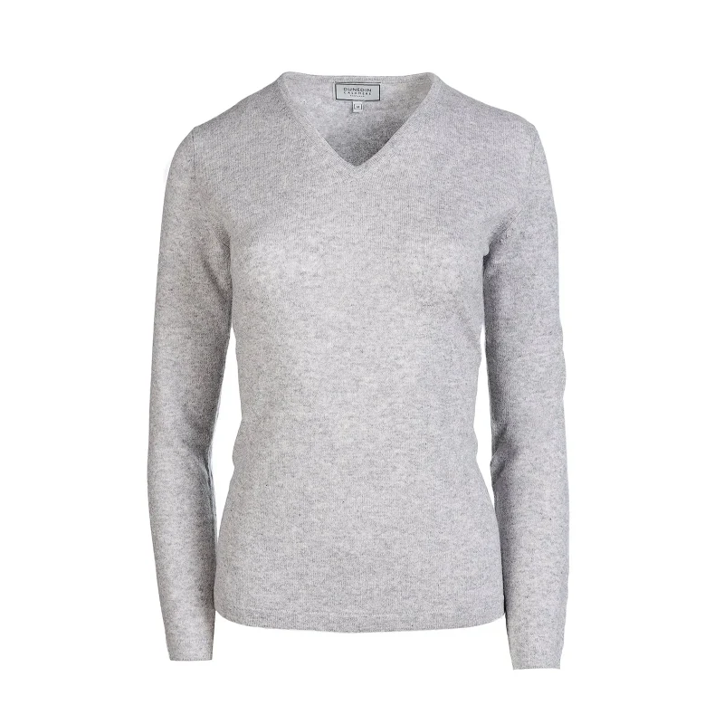 100 cashmere women s v neck sweater silver clay