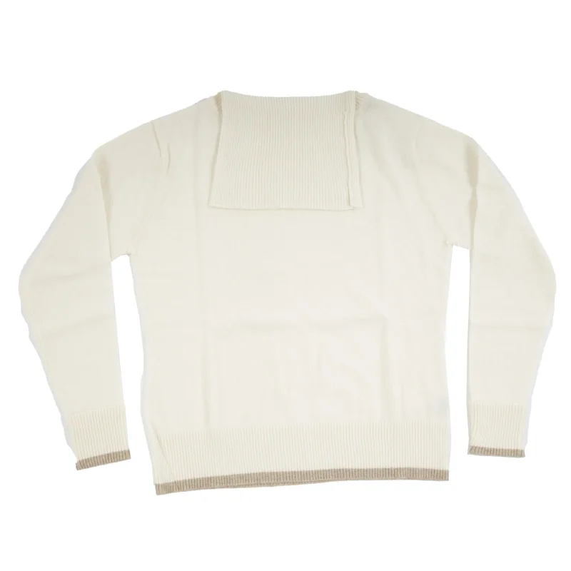 100 cashmere women s white roll neck sweater