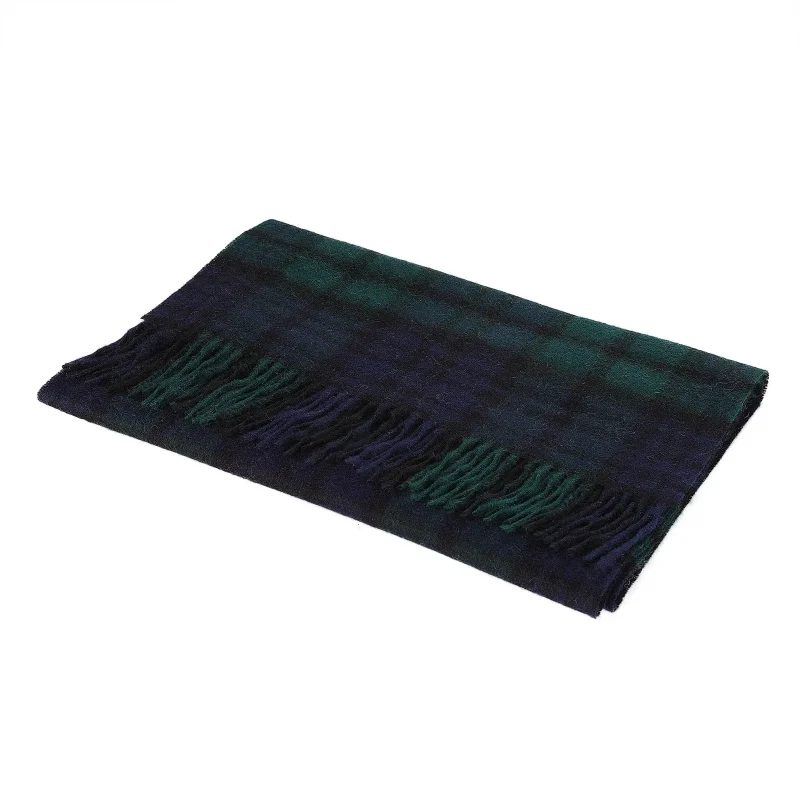 100 lambswool wide scarf black watch