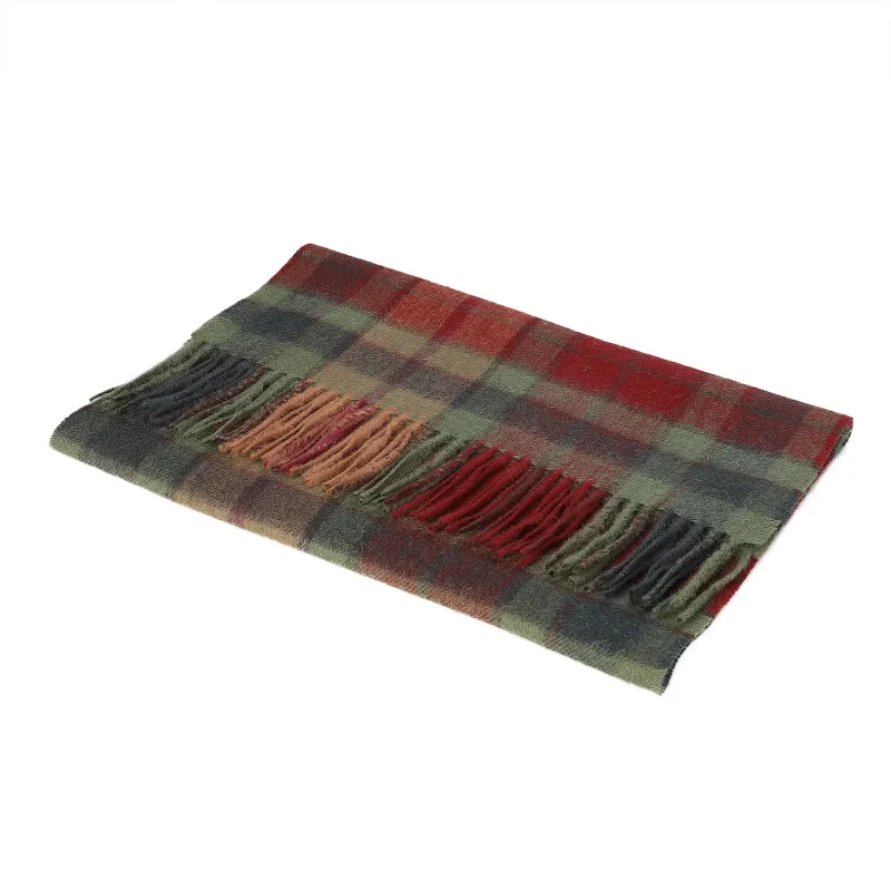 100 lambswool wide scarf buchanan autumn