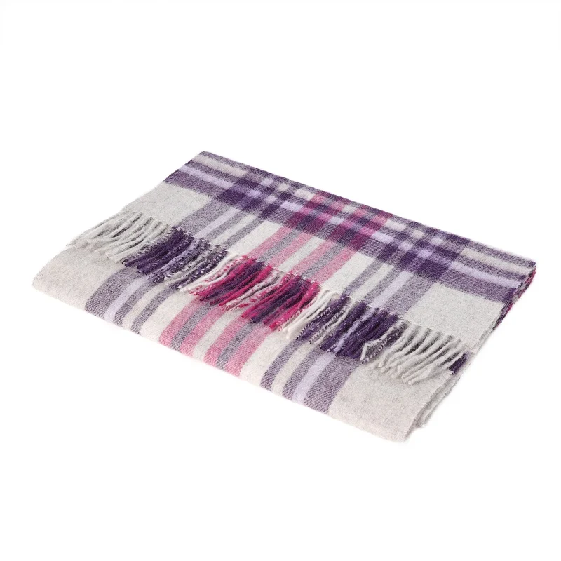 100 lambswool wide scarf stewart purple