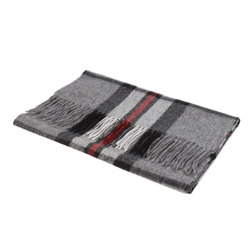 100 lambswool wide thomson grey scarf