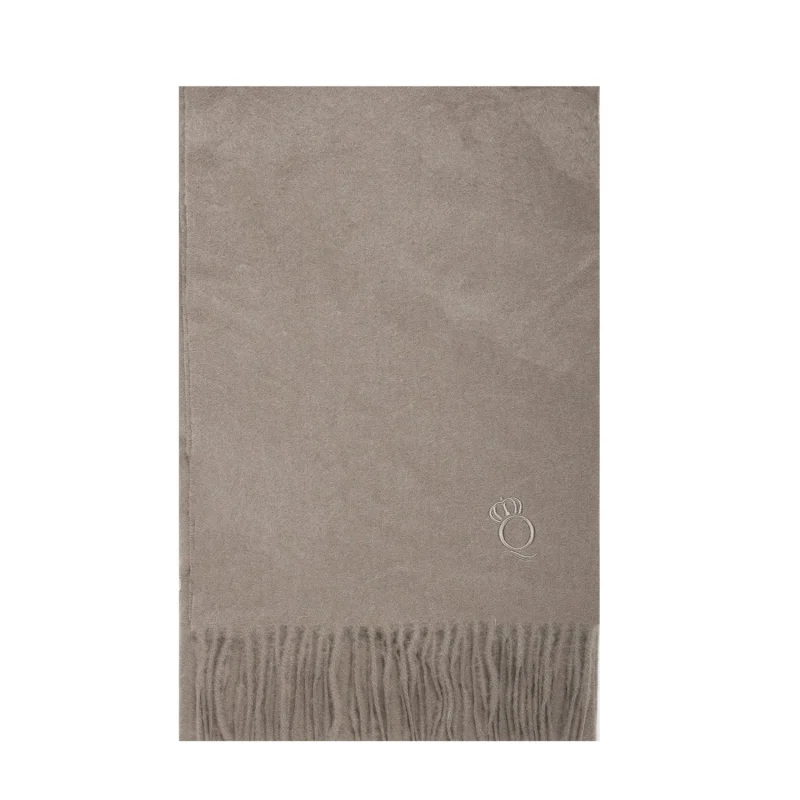 100 lambswool women s taupe brown scarf