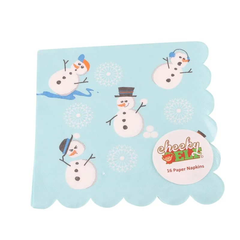 16 snowman christmas paper napkins