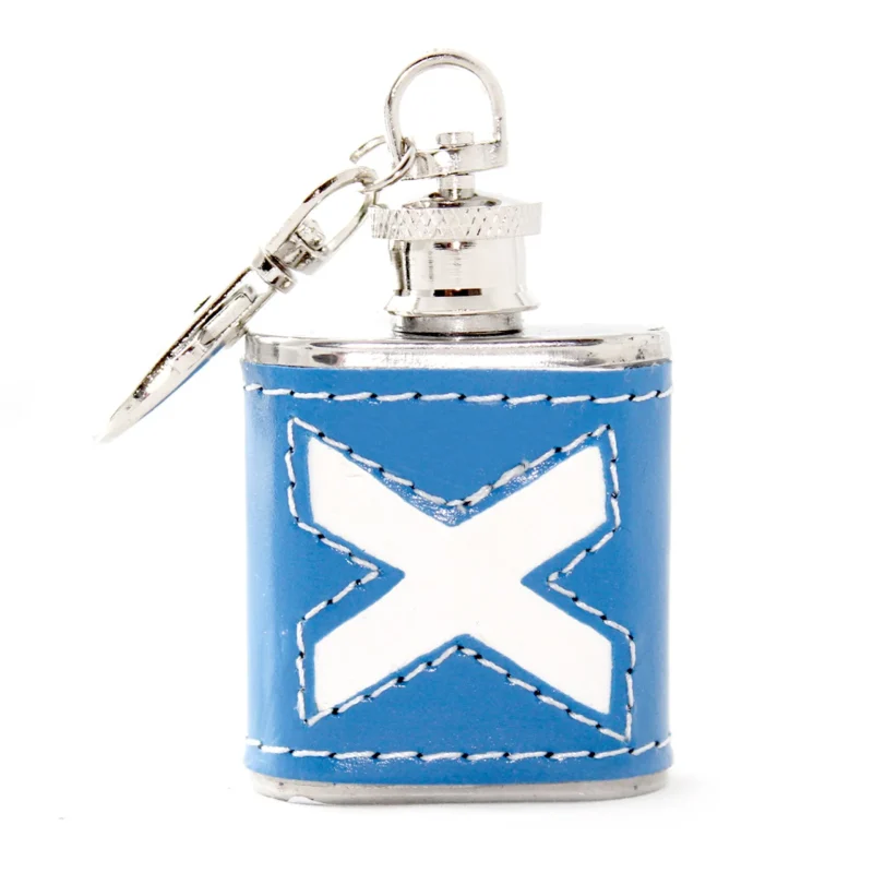 1oz saltire cut keyring flask