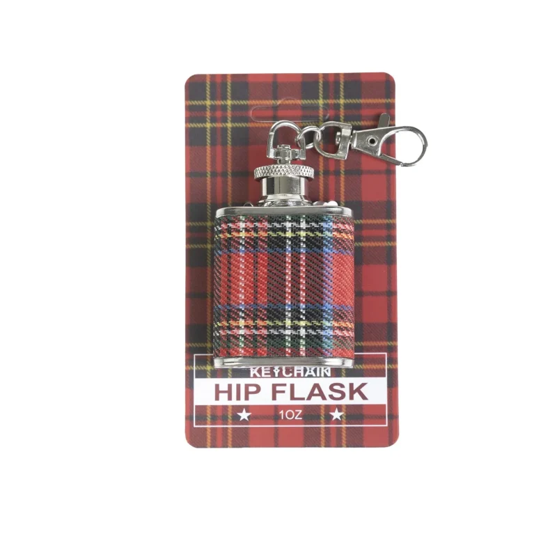 1oz tartan flask keyring