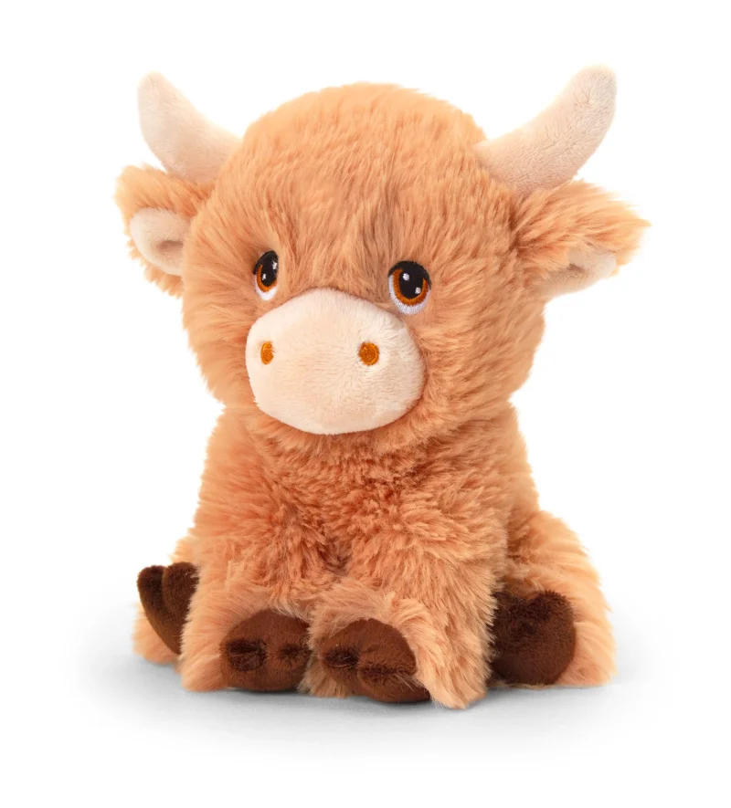 25cm keeleco soft shaggy cow plush toy scaled