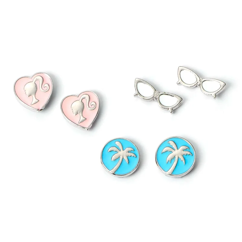 3 piece barbie classic stud earrings set