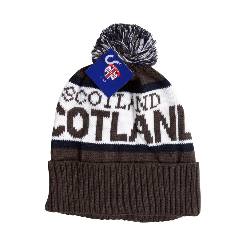 3 tone scotland ski hat grey navy