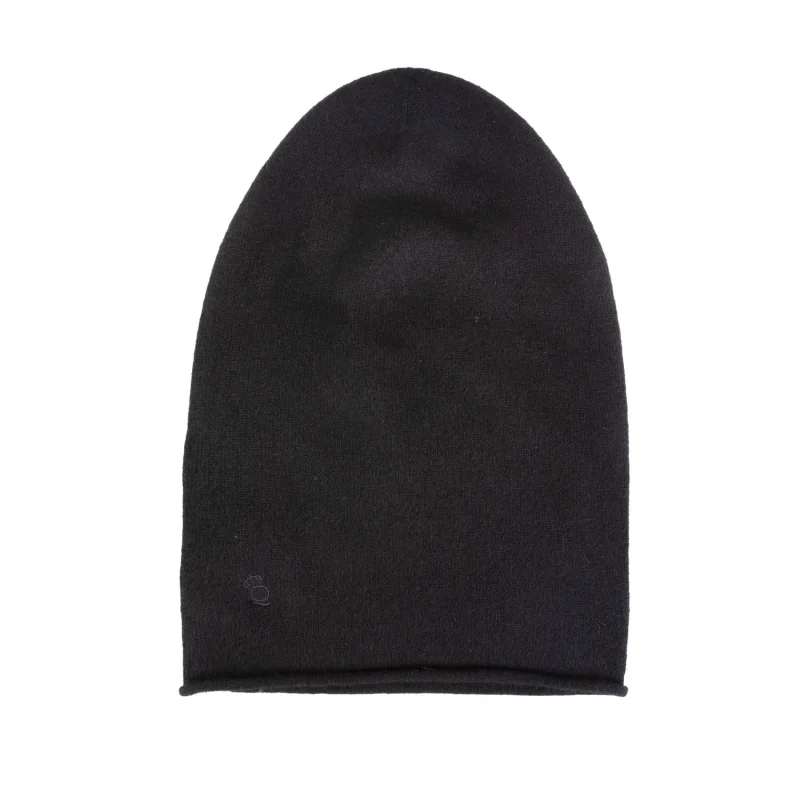 30 cashmere black slouch beanie