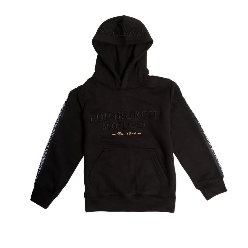 3d embroidered scotland hoodie adults black