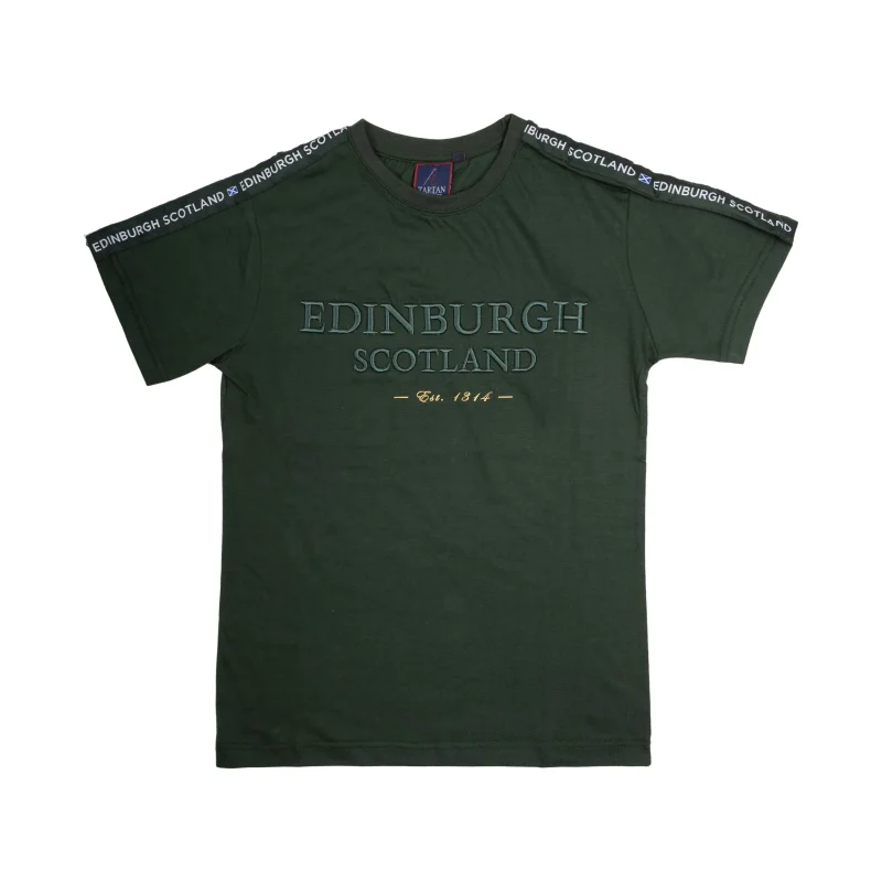 3d embroidered scotland t shirt bottle green