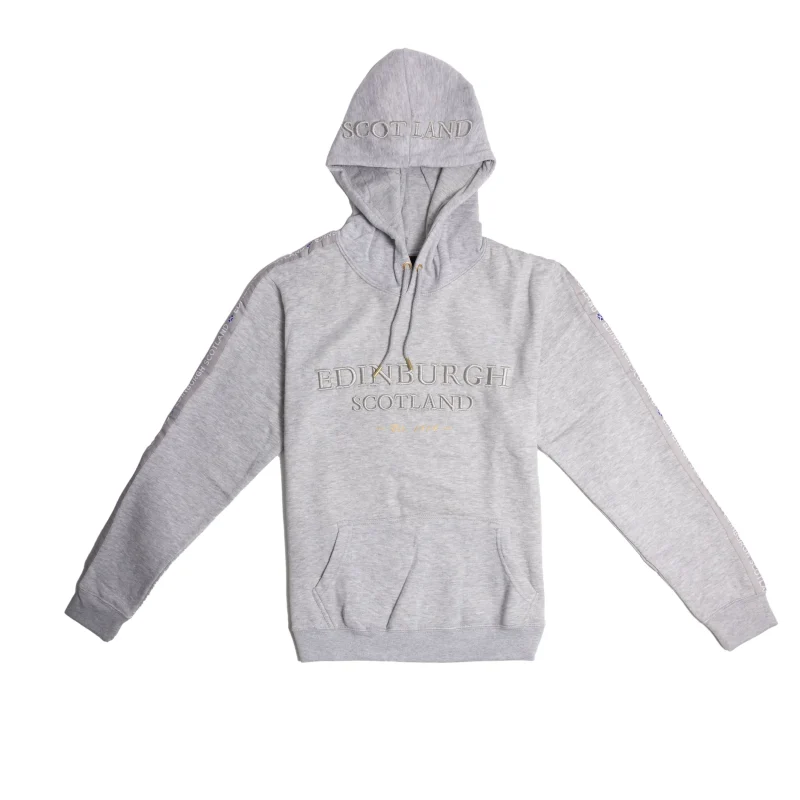 3d embroidered scottish hoodie grey