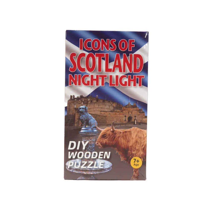 3d wood puzzle night light icons of scotland