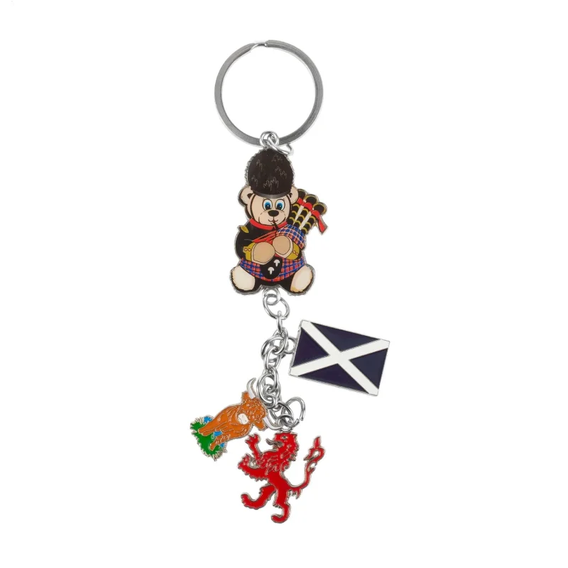 4 icon saltire keychain chain