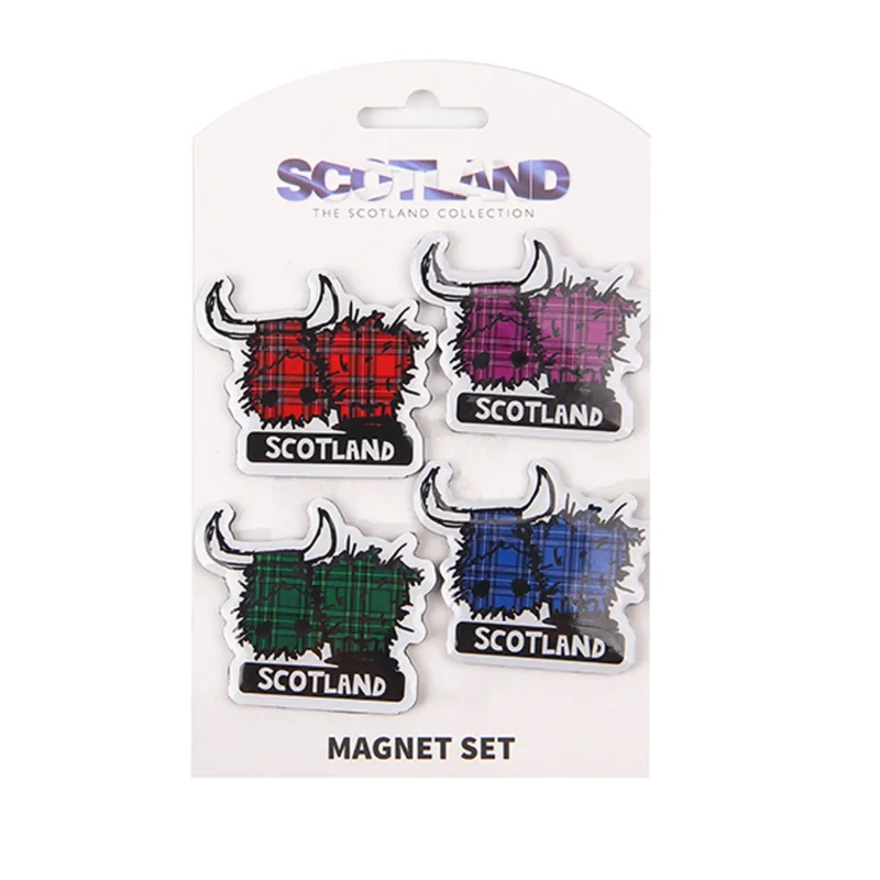 4 pack highland cow magnets