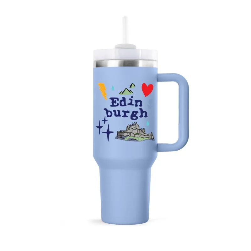 40oz sky blue edinburgh cup w straw