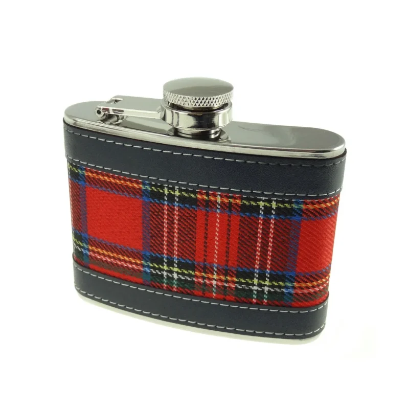 4oz tartan design hip flask for men