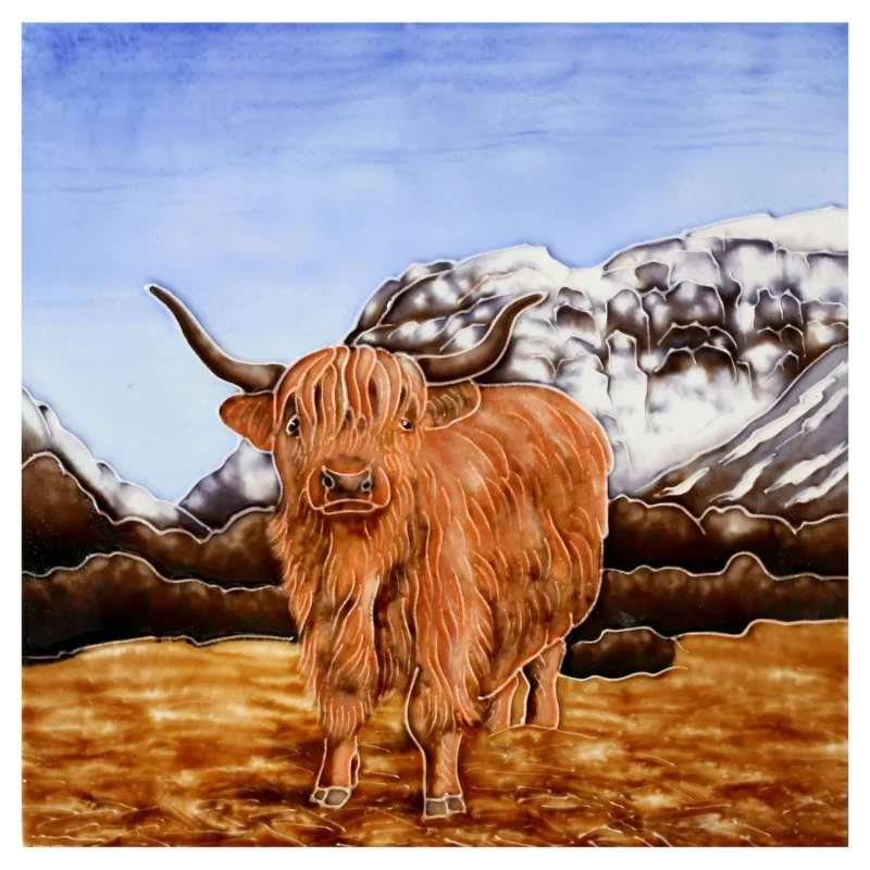 8x8 highland cow ceramic tile