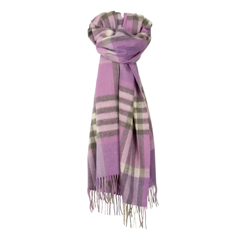 90 10 tartan cashmere scarf heather