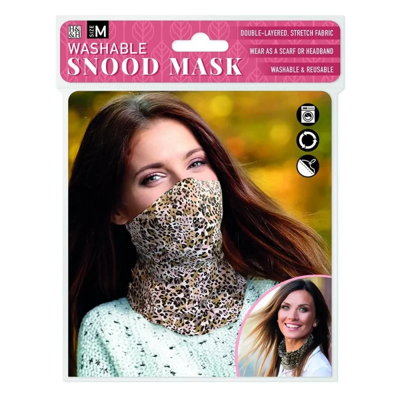 abstract leopard print snood mask