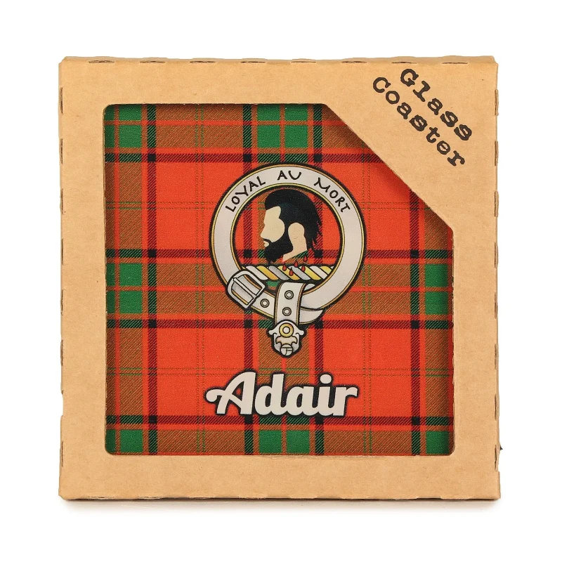 adair clan glass coaster