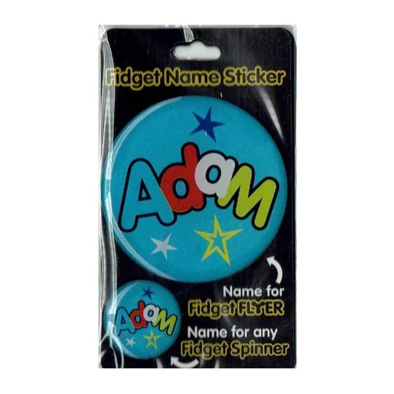 adam fidget flyer name stickers