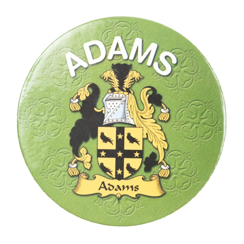 adams family name round cork coaster