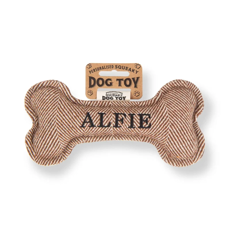 alfie squeaky bone dog toy