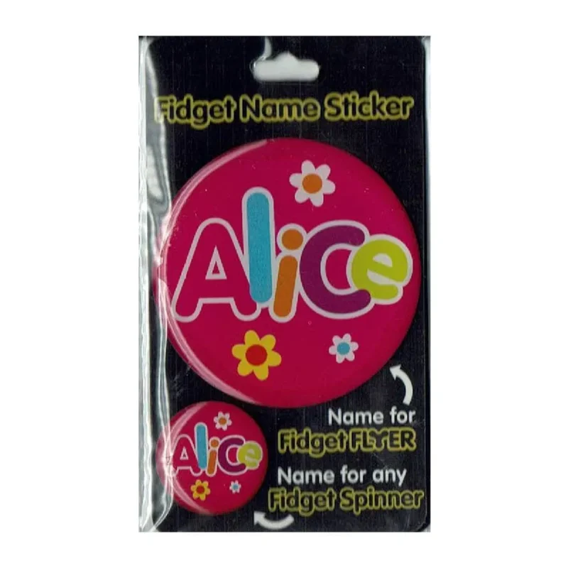 alice fidget flyer name stickers