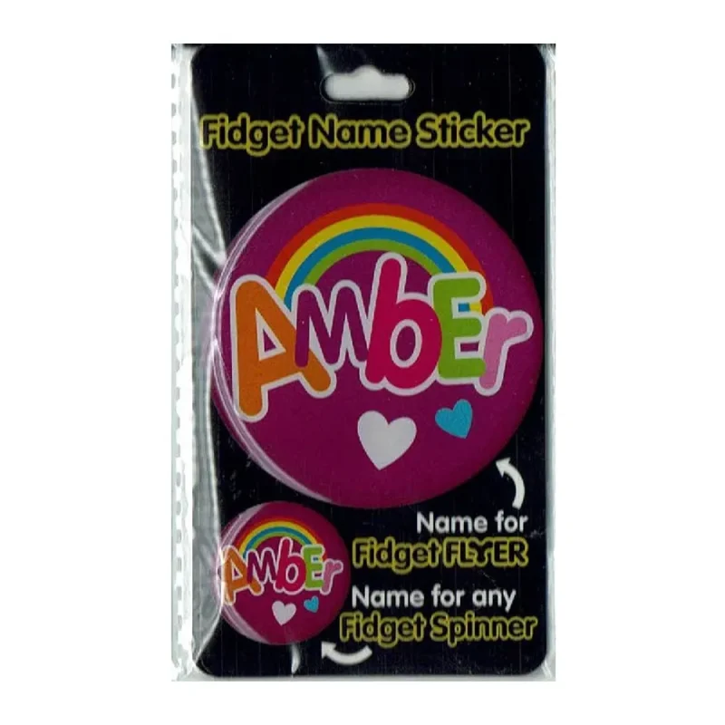 amber fidget flyer name labels