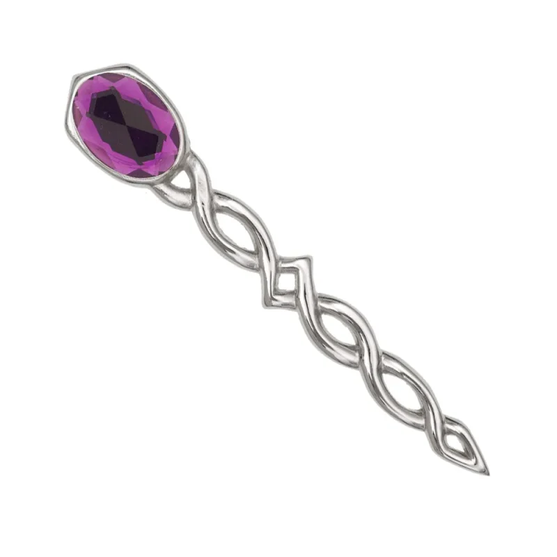 amethyst interlace kilt pin argyll design