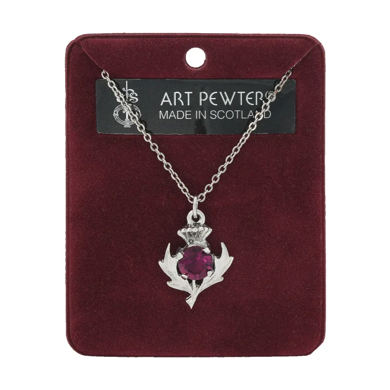 amethyst scottish thistle necklace