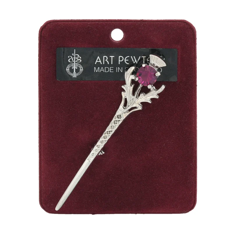 amethyst thistle kilt pin