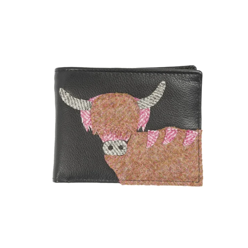 angus cow leather wallet