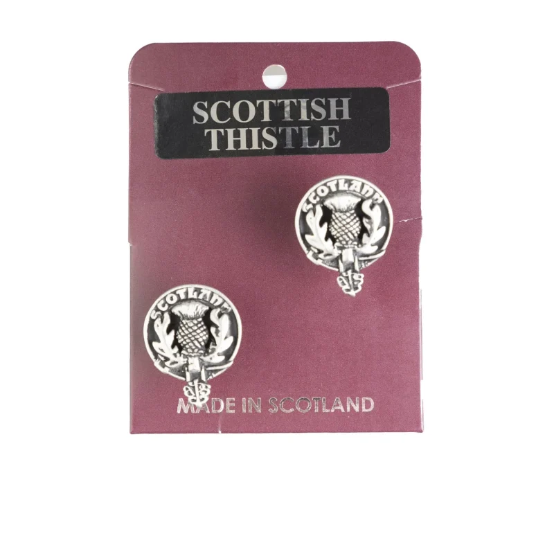 antique pewter scots thistle cufflinks