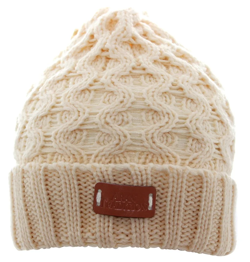 aran cable knit beanie