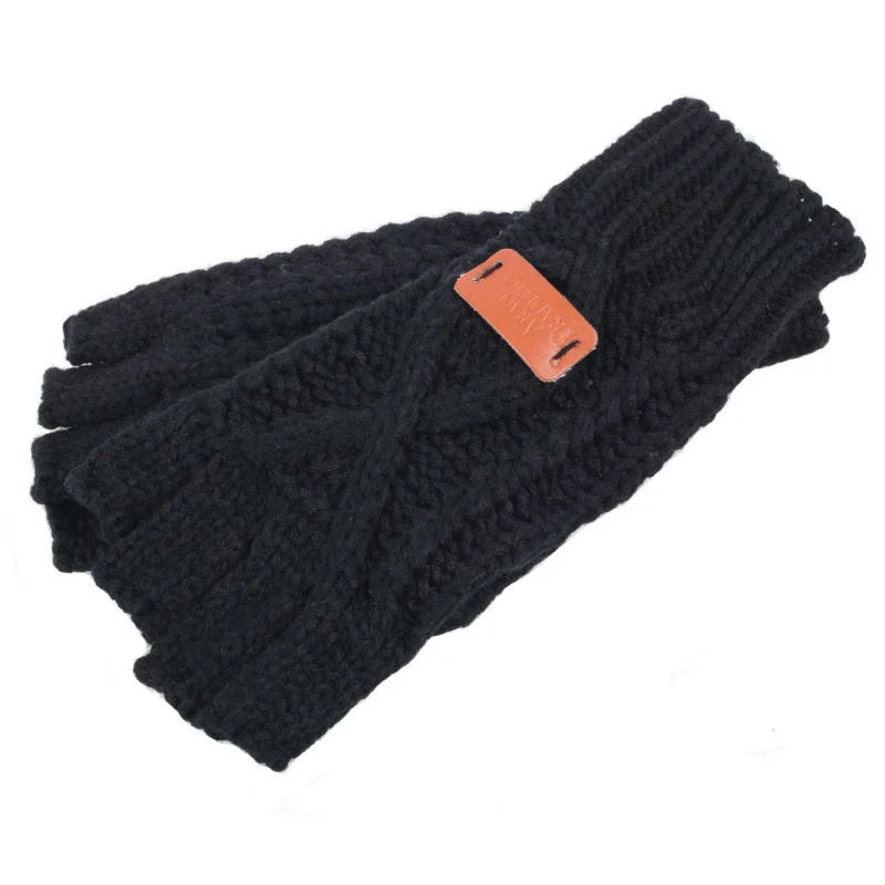 aran cable knit fingerless gloves