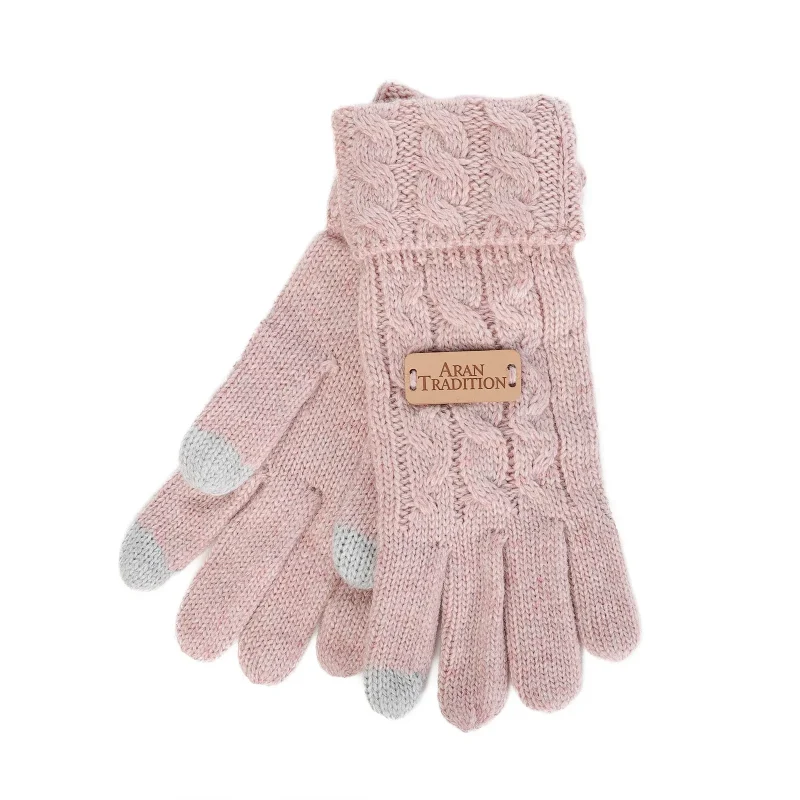 aran diamond gg cable cuff gloves