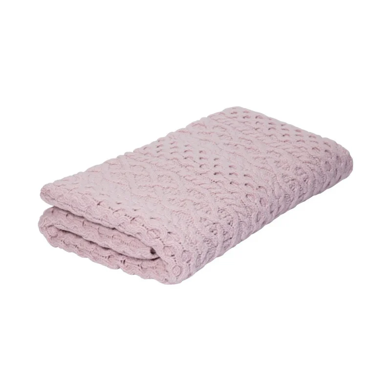 aran luxury throw soft pink mist