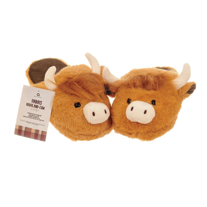 aroma home highland cow open slippers cozy comfort