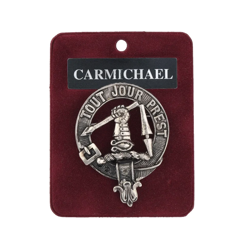 art pewter carmichael clan badge