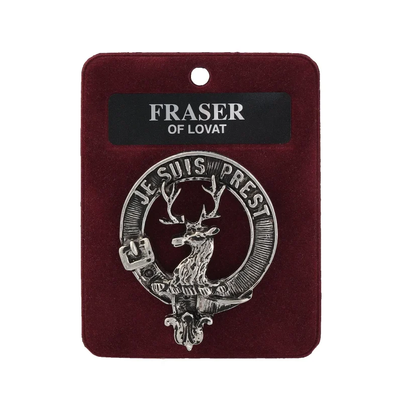 art pewter fraser of lovat clan badge 1 75